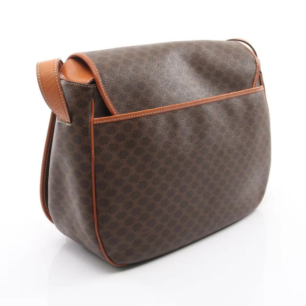 Celine Canvas Leather Brown Macadam Shoulder Bag Brown